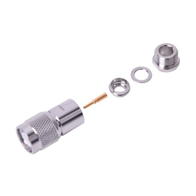 RFT-1201-1X Conector TNC Macho de Rosca para Cables RG-8/X, LMR-240, Níquel/ Oro/ Teflón.