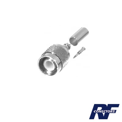 RFT-1202-2T Conector TNC Macho de Anillo Plegable para Cables RG-58/U, RG-142/U, LMR-195, Níquel/ Oro/ Teflón.
