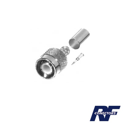 RFT-1203-1X Conector TNC Macho de Anillo Plegable para Cables LMR-240, RG-8/X, 9258, Niquel/Oro/Delrin.
