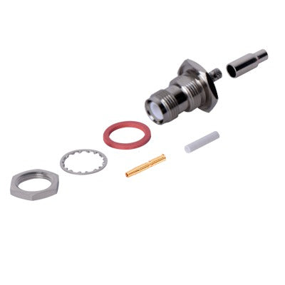 RFT-1212-B Conector TNC Hembra de montaje en Chasis tipo D Plano y anillo plegable para RG-174/U, 8216.