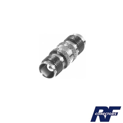 RFT-1225 Adaptador Barril en Línea de Conector TNC Hembra a TNC Hembra, Níquel/ Oro/  Teflón.