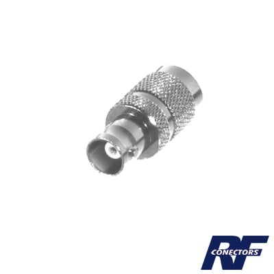 RFT-1231 Adaptador en Línea, de Conector TNC Macho a BNC Hembra, Níquel /Oro /Teflón.