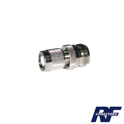 RFT-1234 Adaptador en Línea de Conector TNC Macho a N Hembra, Níquel/ Oro/ Teflón.