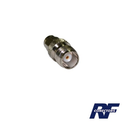 RFT-1241-6 Adaptador en Línea de Conector TNC Hembra a SMA Macho, Níquel/ Oro/ Teflón..