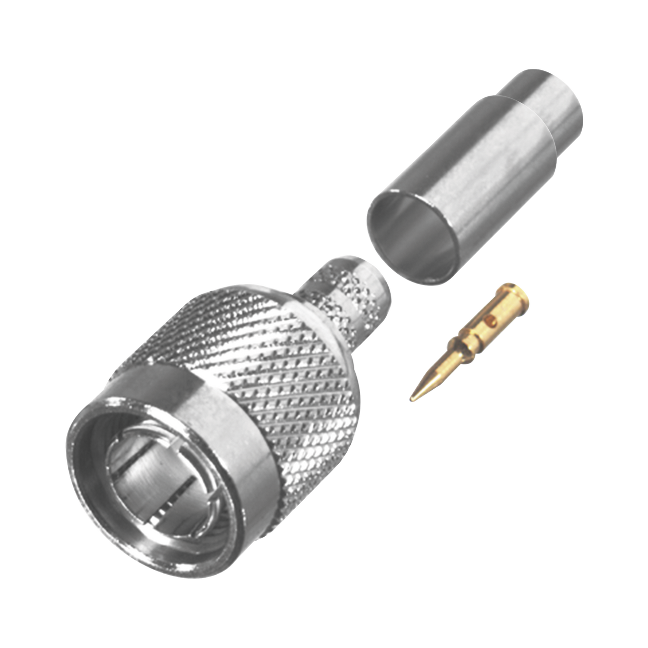 RFT-1803-D Conector TNC Macho en 75 Ohm, de Anillo Plegable para Cable RG-59/U, AWG 20, Níquel/ Oro/ Teflón.â??