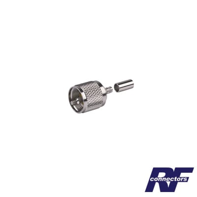 RFU-505 Conector UHF Macho (PL-259) de Anillo Plegable para Ensamblar en Cables RG-58/U, RG-142/U.
