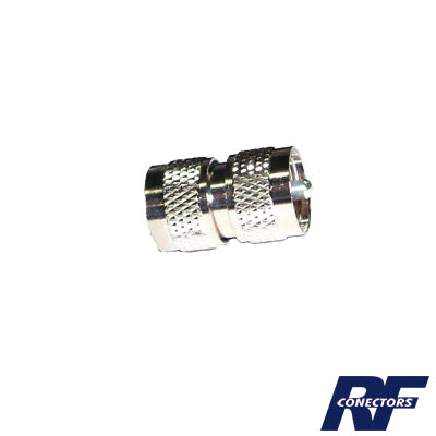 RFU-538 Adaptador Barril en Línea, de Conector UHF Macho (PL-259) a UHF Macho (PL-259), Níquel/ Plata/ Teflón.