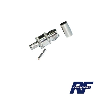 RFU-601-1 Conector Mini UHF Hembra de Anillo Plegable en Cables RG-58/U, RG-142/U, Níquel/ Plata/ Delrin.