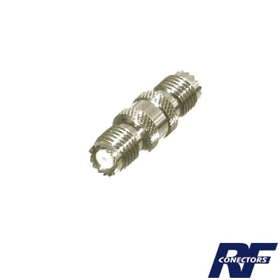 RFU-629 Adaptador Barril en Línea, de Conector Mini-UHF Hembra a Mini-UHF Hembra, Níquel/ Oro/ Teflón.