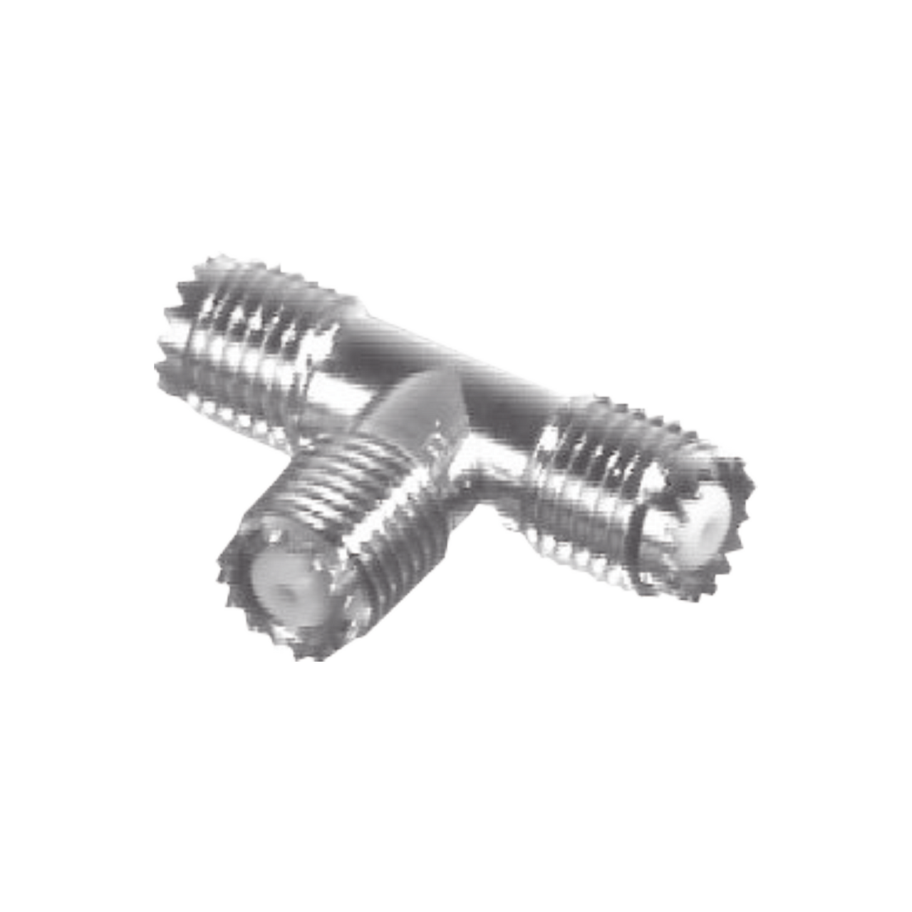 RFU-632 Adaptador en T, de Conector Mini-UHF Hembra a Doble Mini-UHF Hembra, Níquel/ Plata/ Teflón.