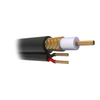 RG-59-V/1000 Bobina de 305 metros de Cable Coaxial RG59 Siamés, Malla de Cobre, HECHO EN MÉXICO, Optimizado para HD. Aplicación para intemperie.  ( Forro grabado con la marca SYSCOM )