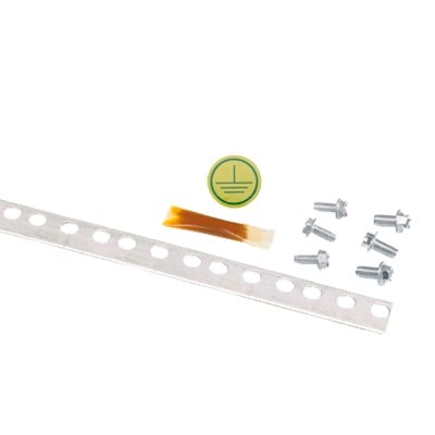 RGS134-1Y Barra Vertical para Tierra Física, de 2m de Largo, para Montaje en Rack