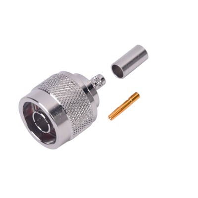 RP-1005-C Conector N Macho Inverso de Anillo Plegable para cables RG-58/U, RG-142/U.