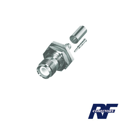 RP-1212-C Conector TNC Hembra Inverso para Chasis de Anillo Plegable para Cable RG-58/U.