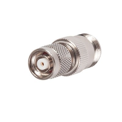 RP-1234 Adaptador en Línea, de Conector TNC Macho Inverso a N Hembra, Niquel/ Oro/ Teflón.