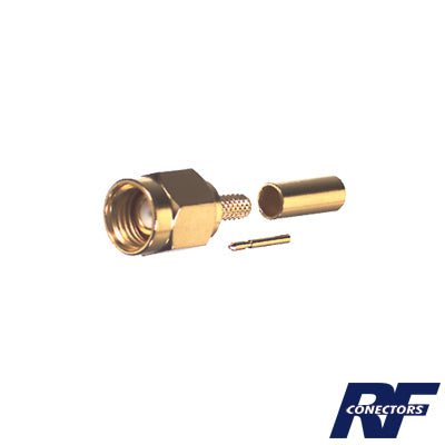 RP-3000-1B Conector SMA Macho Inverso de Anillo Plegable para Instalar en Cables RG-174/U y RG-316/U.