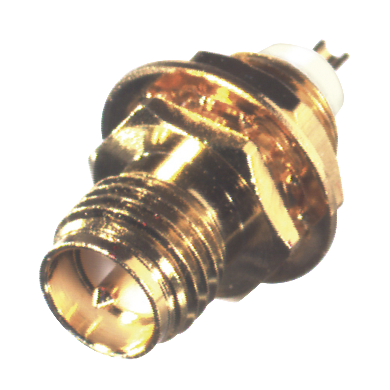 RP-3251-1 Conector SMA Hembra Inverso de Montaje Frontal en Panel, D-Plano, Soldable, Oro/ Oro/ Teflón.