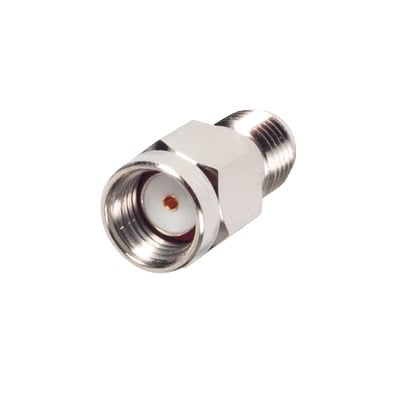 RP-3405 Adaptador en Línea de Conector SMA Macho Inverso a SMA Hembra, Níquel/ Oro/ Teflón.