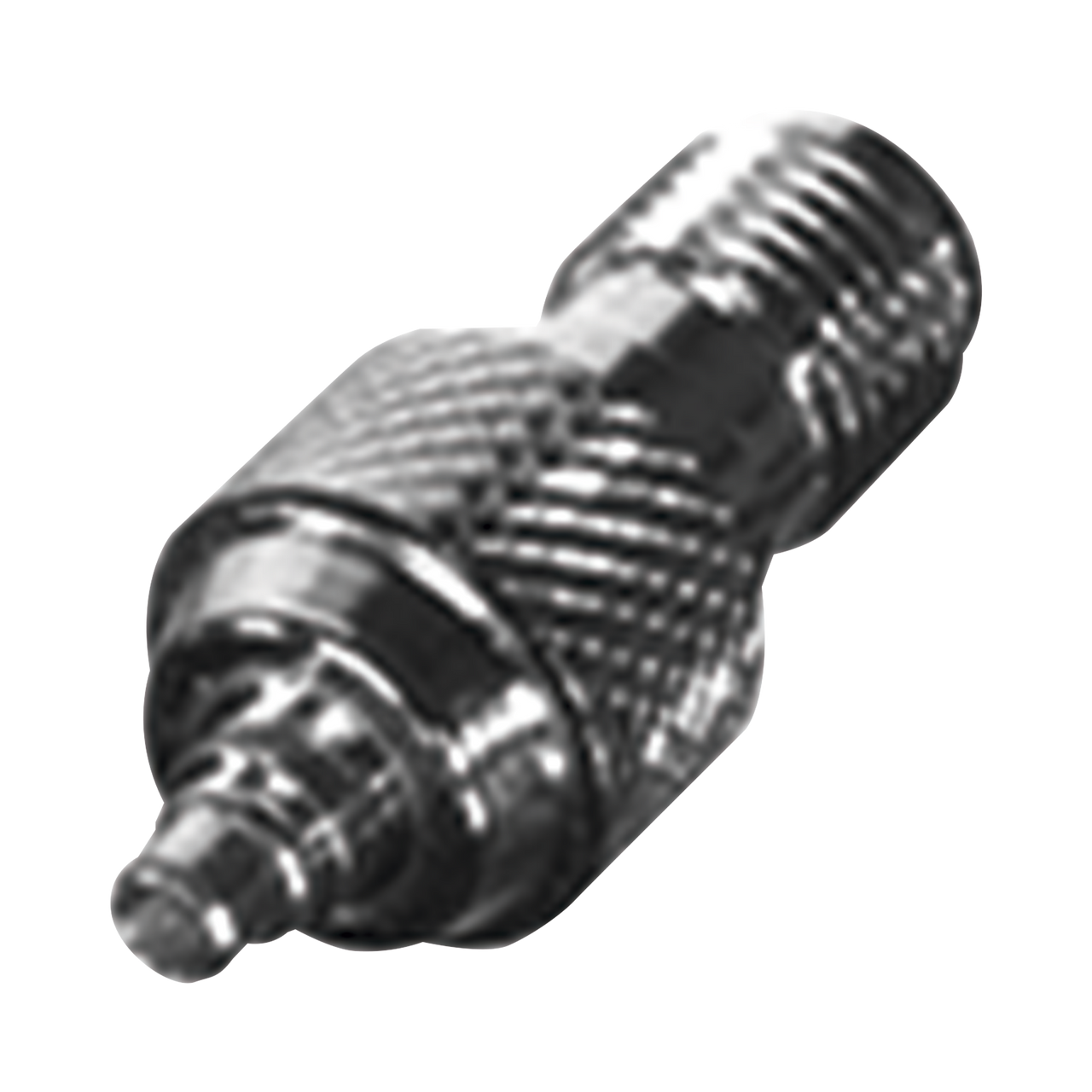RP-3408-1 Adaptador en Linea de Conector SMA Hembra Inverso a MMCX Macho, Oro/ Oro/ Teflón.