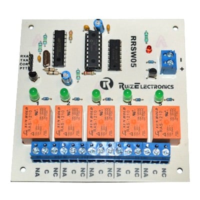 RRSW05 Tarjeta decodificadora para radio switch 5 zonas con DTMF.
