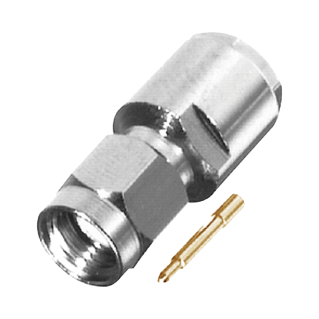 RSA-3100-C Conector SMA Macho de Rosca para RG-58/U, LMR-195, Grupo C, Níquel/ Oro/ Teflón.â??