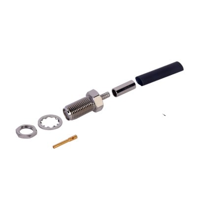 RSA-3252-B Conector SMA Hembra, Montaje Chasis en D Plano, de anillo plegable para RG-174/U.