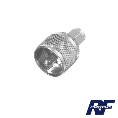 RSA-3456 Adaptador en Línea, de Conector SMA Macho a UHF Macho (PL-259), Níquel/ Oro/ Teflón.