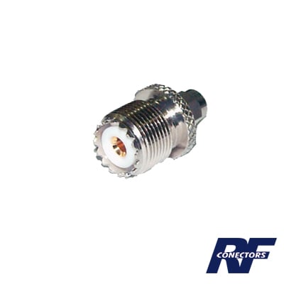 RSA-3457 Adaptador en Línea, de Conector SMA Macho a UHF Hembra (SO-239), Níquel/ Oro/ Teflón.