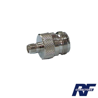 RSA-3477 Adaptador en Línea de Conector SMA Hembra a N Hembra, Níquel/ Oro/ Teflón.