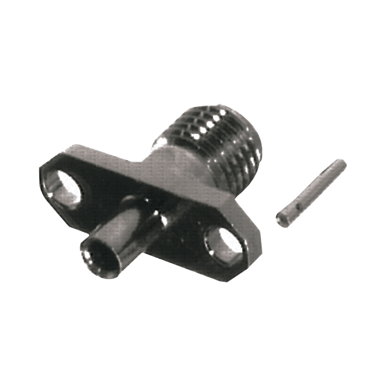 RSA-3550-085 Conector SMA Hembra para Panel de 2 Hoyos para Cable Semi-Rigido de 0.085, Grupo SR1 Níquel/ Oro/ Teflón.