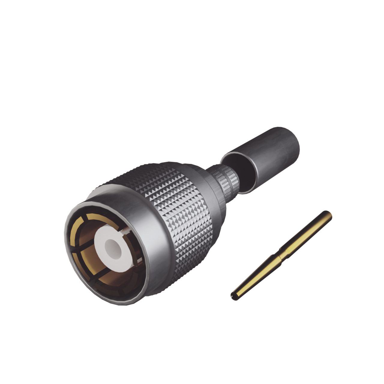 RSB-301-179 Conector SMB Macho (PIN Hembra) de Anillo Plegable, con Concha de Seguridad /RG-179/U, Níquel/ Oro/ Teflón.