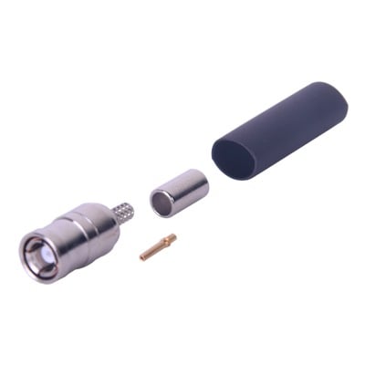 RSB-4000-B-03 Conector SMB Macho de Anillo Plegable (PIN Hembra) para Cables RG-174/U, 8216, Niquel/Oro/Teflón.