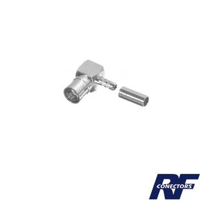 RSB-4010-B Conector SMB Macho (Plug) en A/R (Pin Hembra), de Anillo Plegable para RG-174/U, Níquel/ Oro/ Teflón.â??