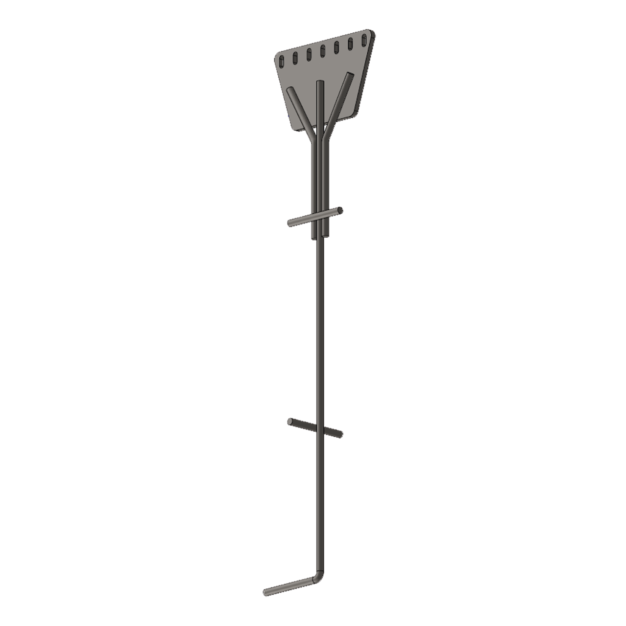 SAZ-90G-7R Ancla de Piso Tipo Paleta 7 Orificios para Retenida. Placa: 3/4, Redondo: 1, Altura: 210 cm. Galv. Inmersión.