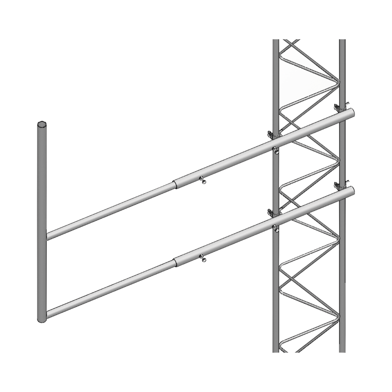 SBL60G Brazo tipo F para tramos STZ-60G, galvanizado por inmersión caliente.