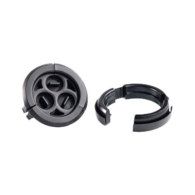 SEC-358 Bota pasamuro de 4. Incluye 3 orificios para cables coaxiales de 1-1/4