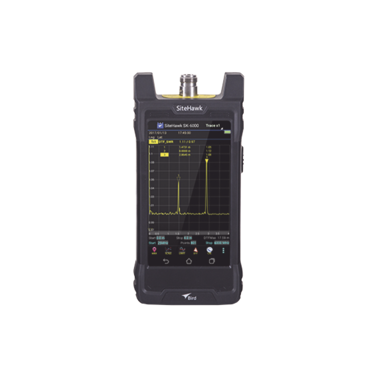 SK-6000-TC Analizador de Sitio Portátil SITEHAWK para Antenas y Falla en Cable, 1 MHz a 6 GHz, N Hembra.
