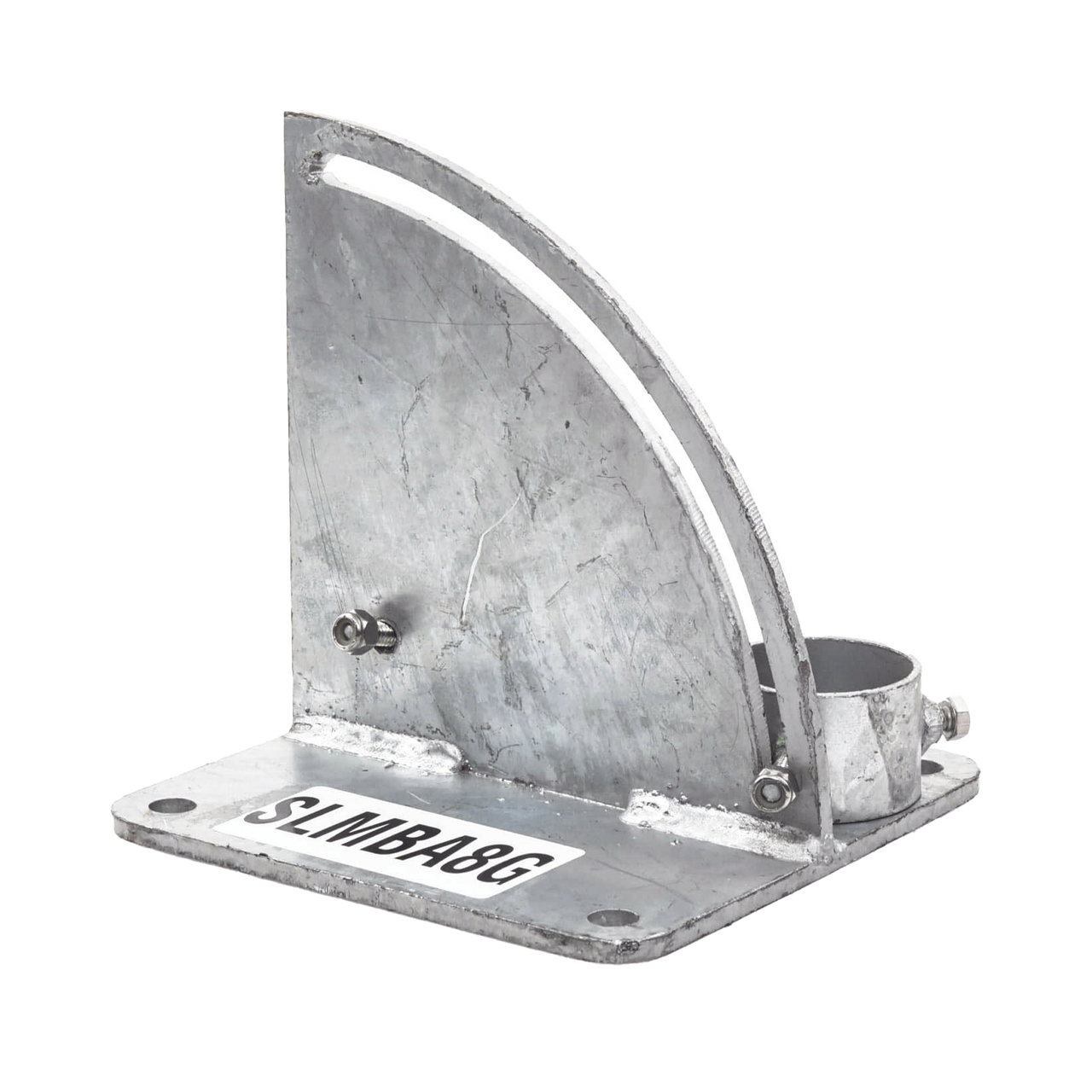 SLM-BA-8G Base para Mástil con Ajuste de Ángulo. Diámetros de Mastil: 1 a 2