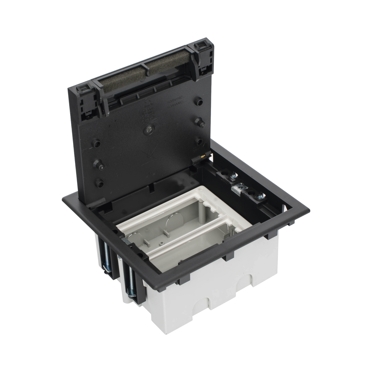 SM-CPF-2 Caja Para Instalación en Piso Falso para Voz, Datos o Contactos Eléctricos / Capacidad para 2 Módulos / Espacio Embellecedor en la Tapa / Profundidad Ajustable de 90 a 120 mm / Los Módulos se Adquieren Aparte / (SF210/14CY)
