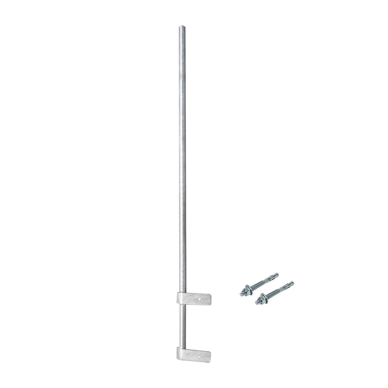 SMRP-150-CF Mástil Liviano de Pared de 1.5 m (Diam. 1-1/4) con Cejas de Fijación  Soldadas, ¡No se gira! Incluye Taquetes para instalación.