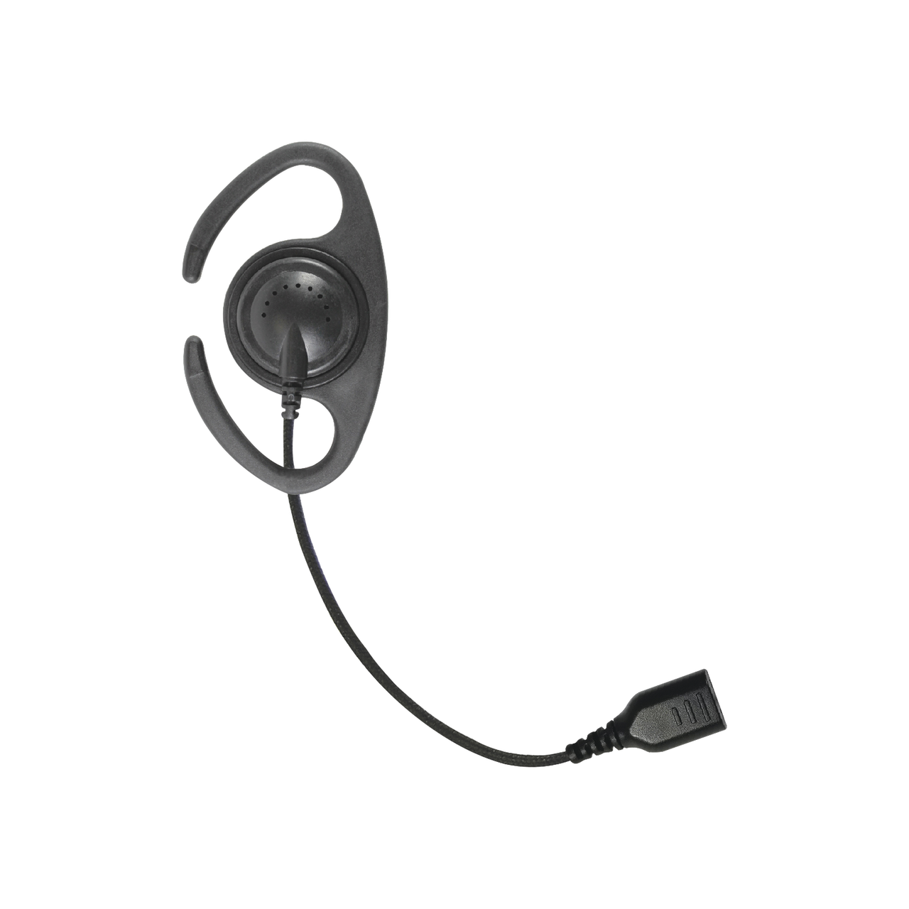 SNP-CR â??Auriculares de gancho en forma de C con cable de fibra trenzada y conector SNAP. Requiere micrófono de solapa de 1 o 2 hilos de la Serie SNAP.