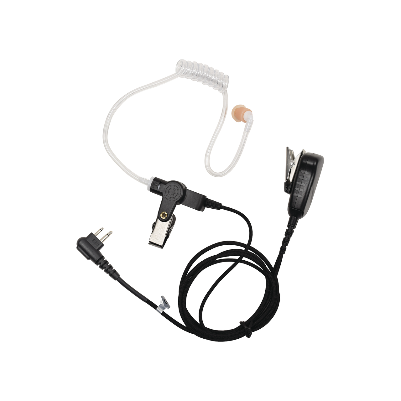 SPM-1303-BF MICRÓFONO DE SOLAPA CON AUDÍFONO DISCRETO CON CABLE D/FIBRA TRENZADA ULTRA RESISTENTE P/ HYT TC-500/ 518/ 600/ 610/ 620/ 700/ 1600/ 70EX. MOTOROLA GP300/ SP50/ P1225/ PRO3150/ EP450/ EP350/ MAG ONE/ RDU2020/ XV2600.