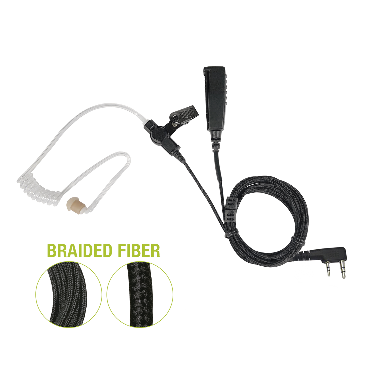 SPM-2301-BF Micrófono De Solapa de 2 Cables Fibra Trenzada Serie SPM2300BF Con Conector KENWOOD de 2 Pines