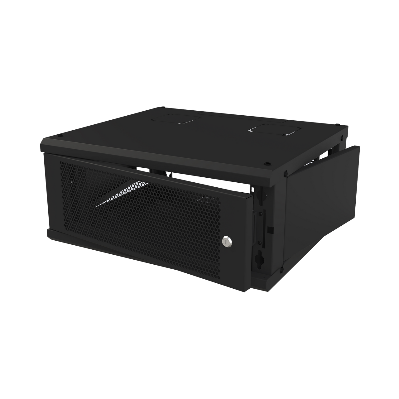 SR-1904-GFP-VR2 Gabinete de Pared Fijo, Con 4 Unidades de Rack, de 19 in, Fabricado en Acero, Puerta Perforada.