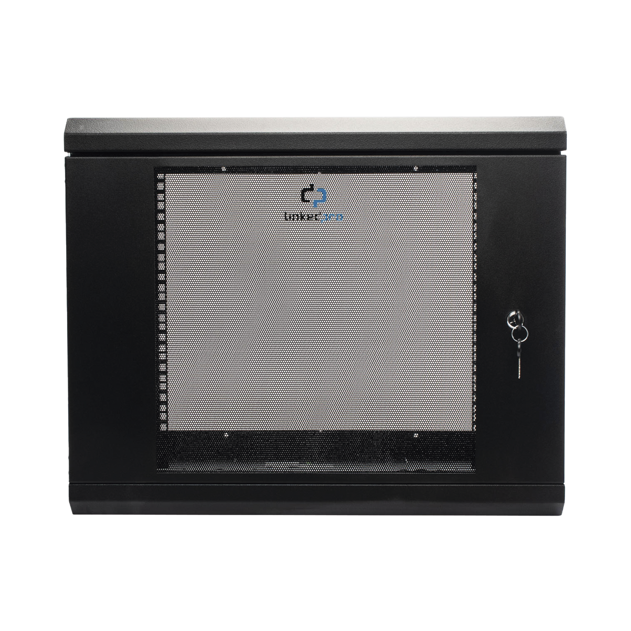 SR1909LH3G Gabinete de Pared de 9U con Puerta de Cristal Templado, 455 mm de Profundidad, Rack de 19, Acero Reforzado Color Negro.