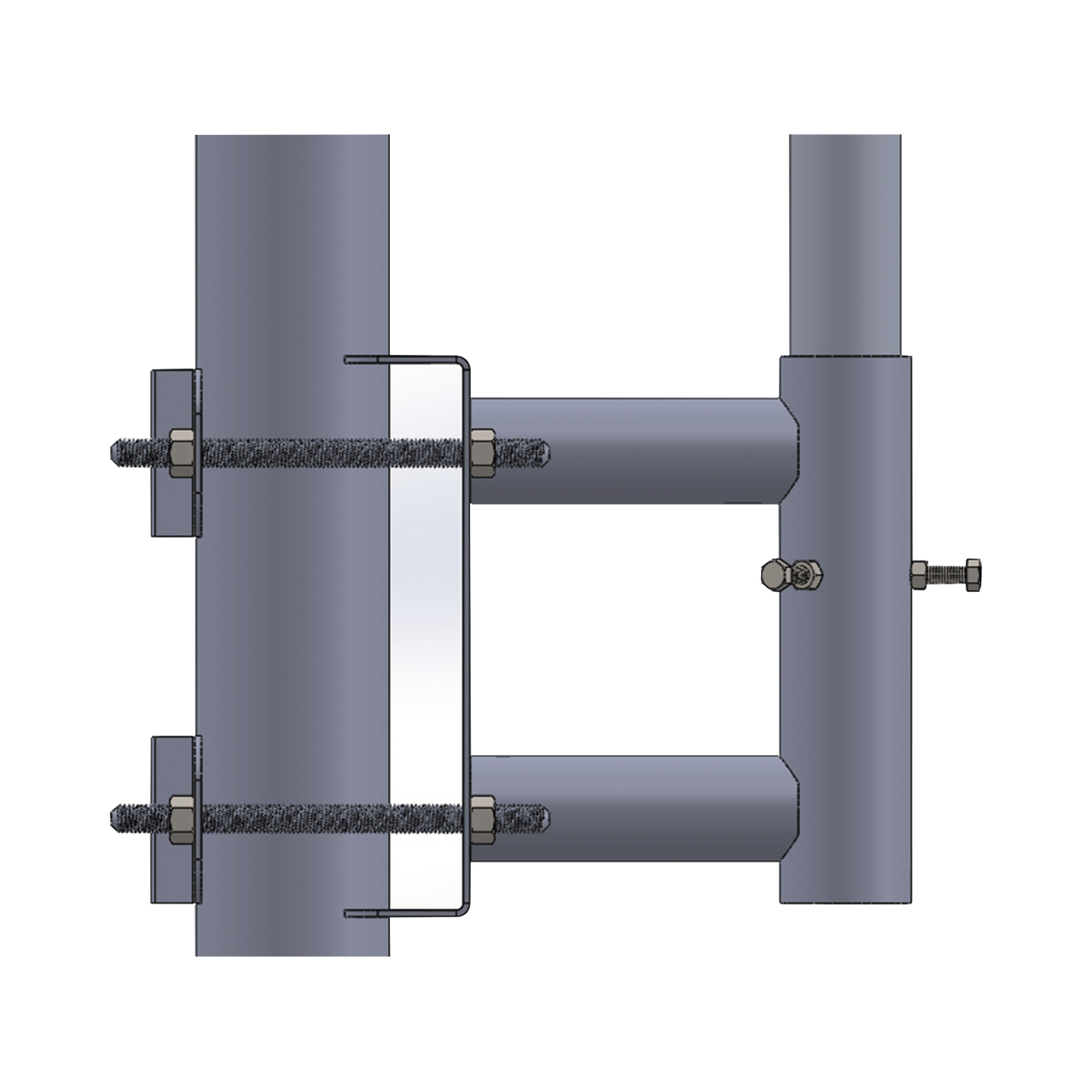 SS-OP-TM Adaptador para Colocar Mástil (tubo) a Poste recto.