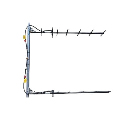 SY3072-SF4SNM  Antena Yagi Doble Direcional de 7 elementos, 470-490 MHz, 12.5 dB, 20 MHz, 250 Watt, Anodizada en Negro, N Macho.