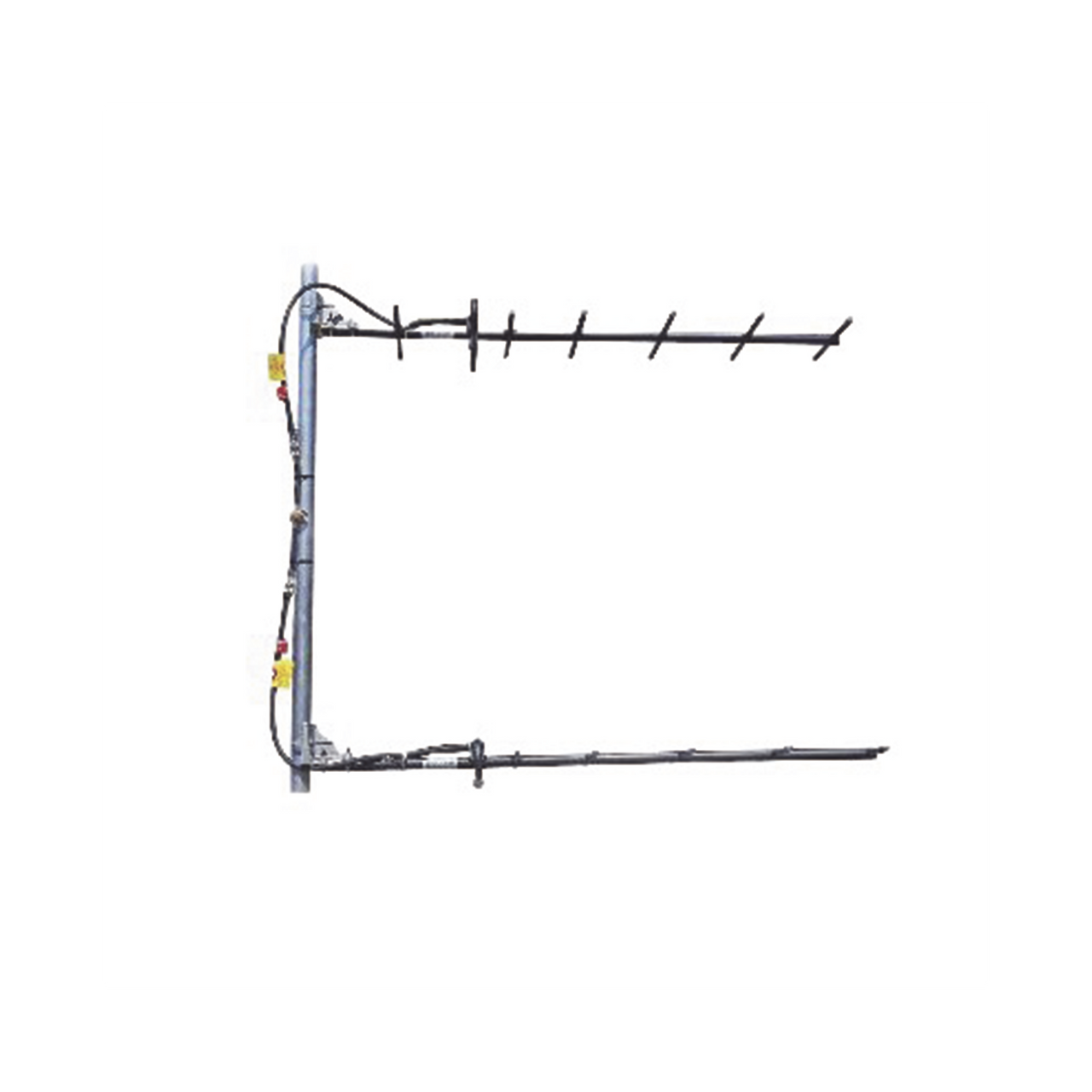 SY3072-SF6SNM  Antena Direccional Dual Yagi de 7 elementos, 340-360 MHz, 12.5 dB, 20 MHz, 250 Watt, Anodizada en Negro, N Macho.
