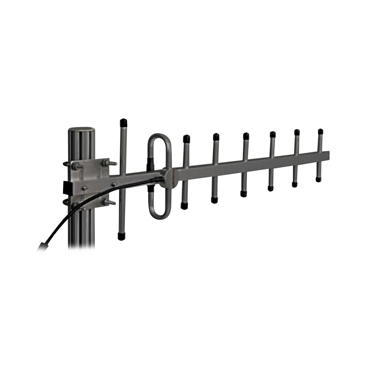 SY307-SF7SNFABK Antena Yagi 360-380 MHz, 10dB Ganancia, 7 Elementos, Anodizada en Negro, 250 Watt, N Hembra.