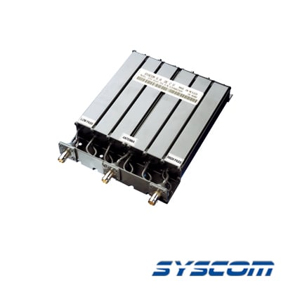 SYS-4533-1P Duplexer SYSCOM en UHF, 6 Cav. 403-430 MHz, 50 Watt, 5 MHz Sep. Rechazo de Banda, BNC Hembras.